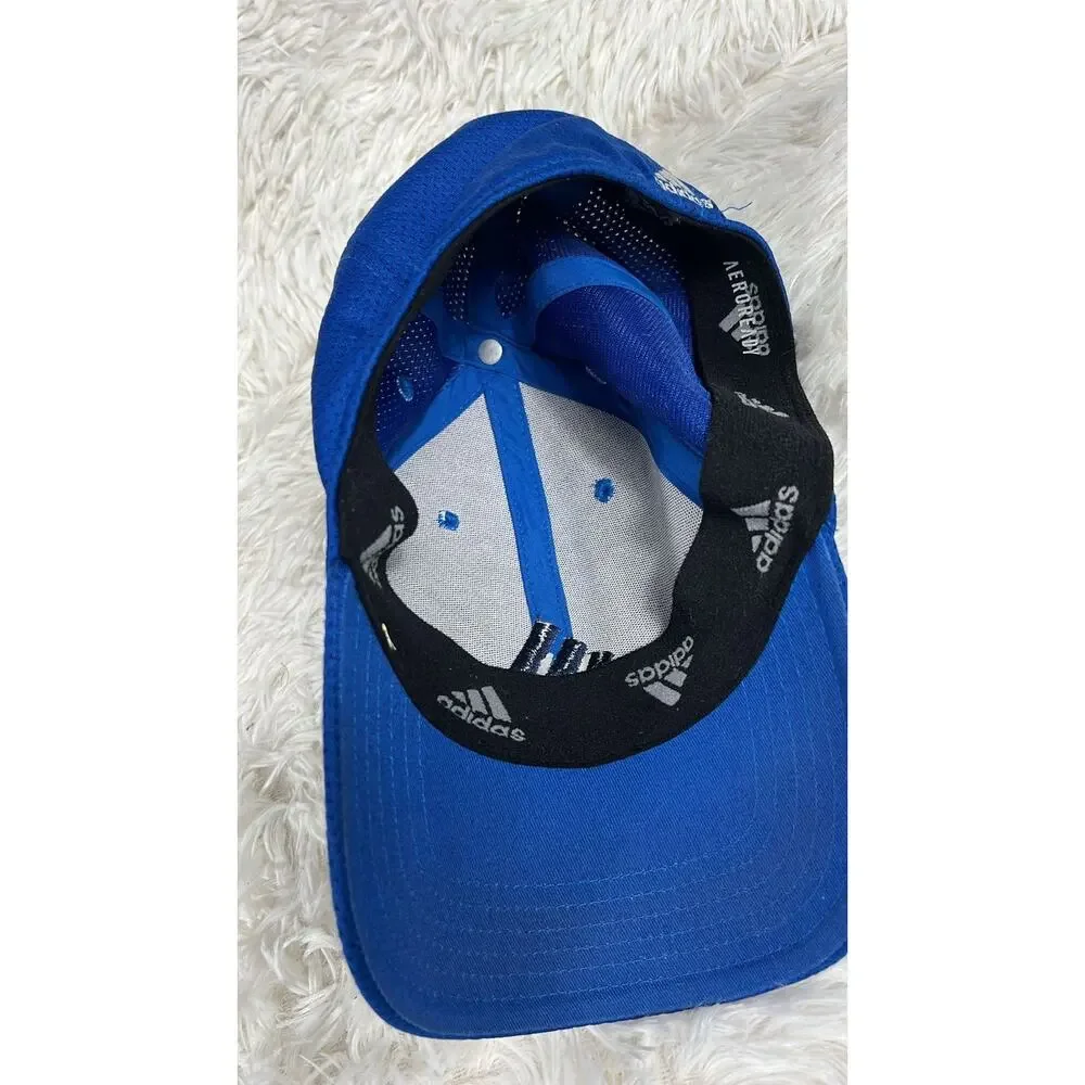 Adidas Hat Cap Fitted Mens XL Blue Aeroready Flex Athletic Golf Mesh Embroidered